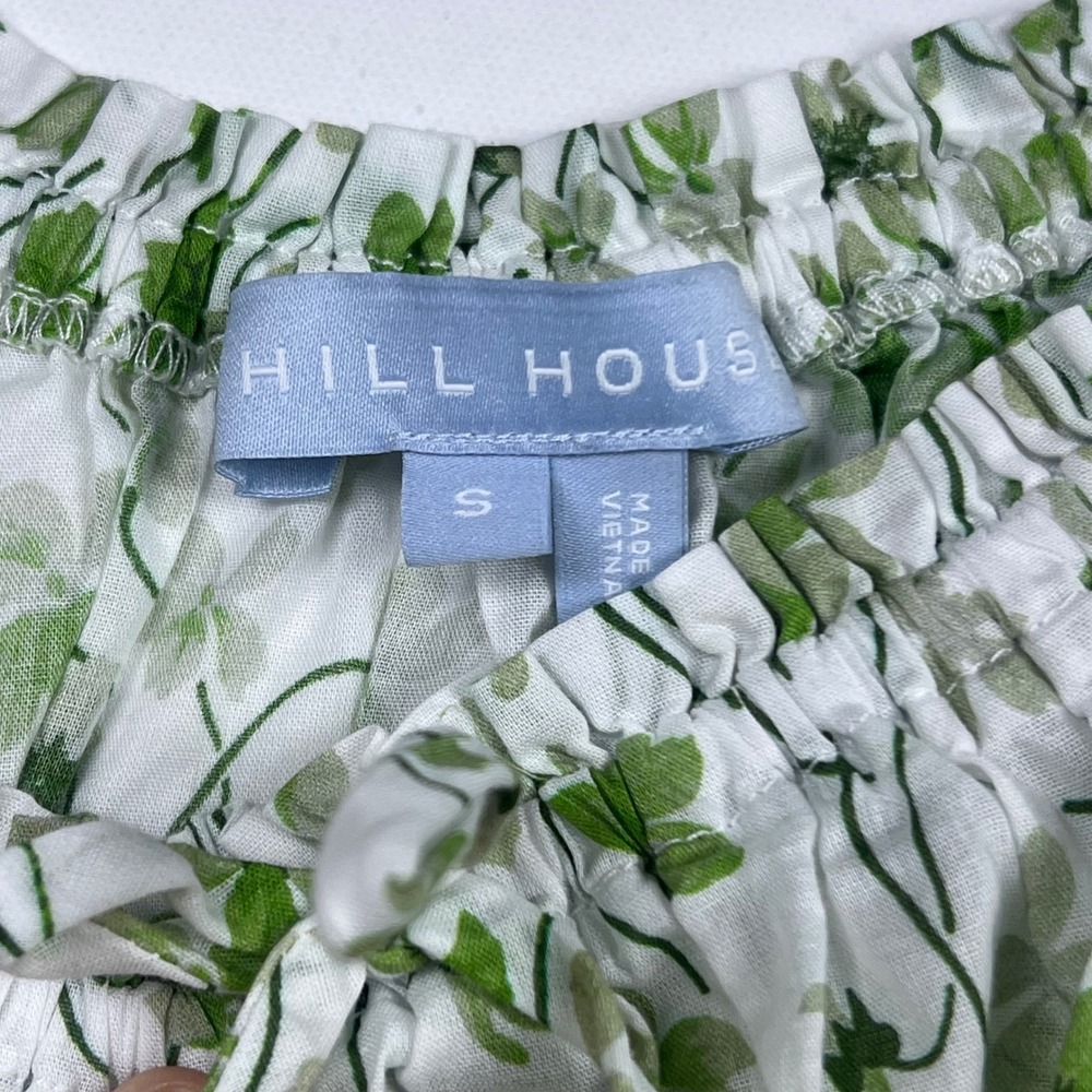 Hill House Athena Nap Dress Womens Clover Floral Smocked Mini S Green White Boho - Picture 4 of 8